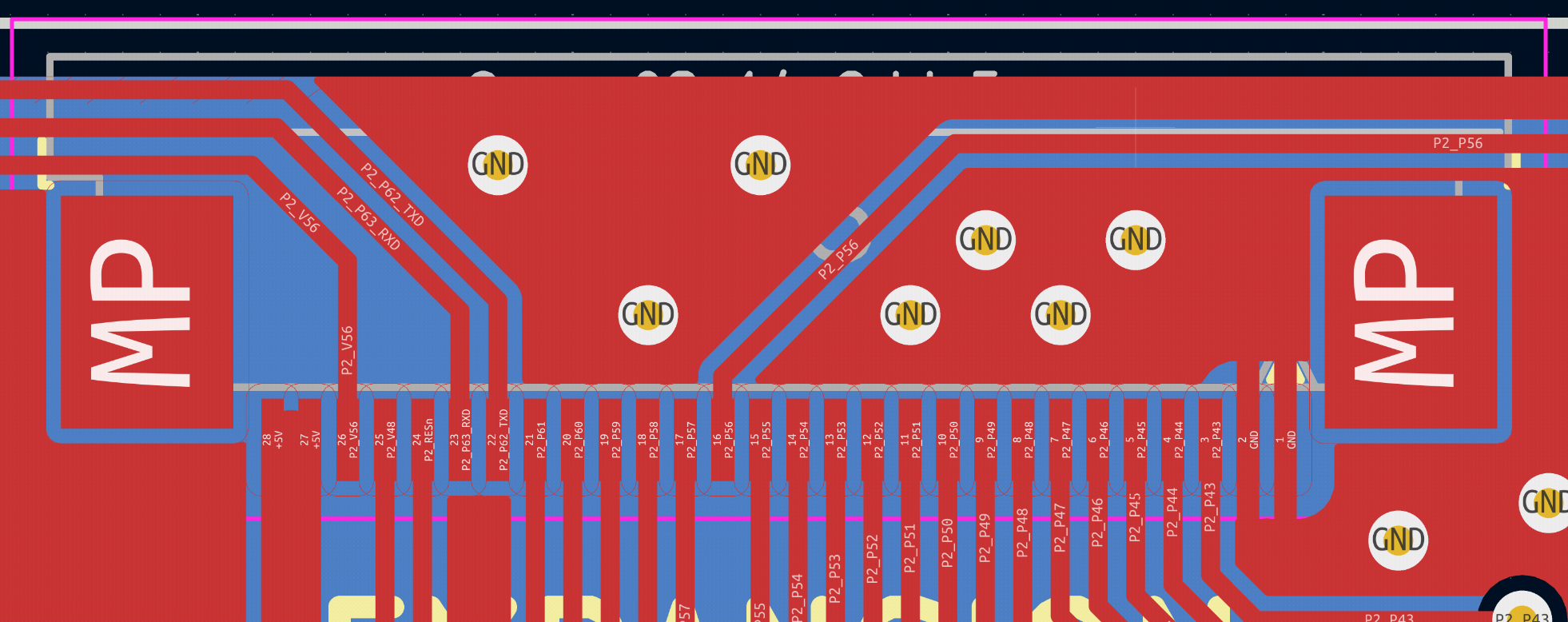 PCB view of Flat Flex Connector